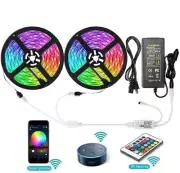 10M RGB LED Light Strips With WiFi Remote Dimmable LED Rope Lights 300LED