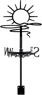 SUPERDANT Lines Sunrise Weather Vane Sunrise Metal Weathervane Abstract Art Wind Vanes Weathercock Decorative Wind Direction Vanes Signs for Farmhouse Outdoor Garden Lawn Roof Paddock Decoration