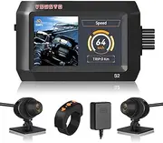 VSYSTO Motorcycle Camera 3.0 inch Waterproof Screen Dual 1080p Full HD Motorcycle Dash Cam,WiFi,Parking Recording,GPS,Night Vision Motorbike Recorder