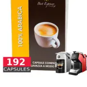 100% Arabica espresso - 192 Coffee Capsules A Modo Mio Compatible by Best Espres