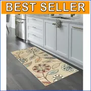 Bohemian Floral Runner Rug - Washable, Non-Slip for Kitchen & Hallways - 2' x 5'