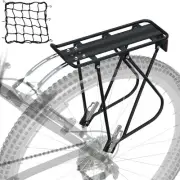 RELIANCER Bike Cargo Rack w/Bungee Net & Reflective Logo Adjustable Carrier