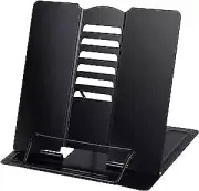 Desk Book Stand Holders for Reading Hands Free, Durable Metal Adjustable Black