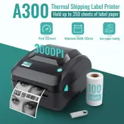 【300DPI】Label Printer Direct Thermal Shipping Address Barcode USB 100mm*150mm