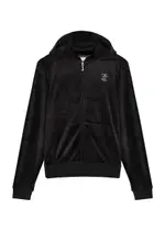 Juicy Couture Kids Logo Hooded Velour Sweatshirt (7-16 Years) - Black - 14-15Y (14 Years) 14-15Y (14 years)
