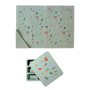 Austin Baby Co Silicone Mini Bento Box and Foldable Placemat in Veggie Robin's Egg Blue at Nordstrom One Size
