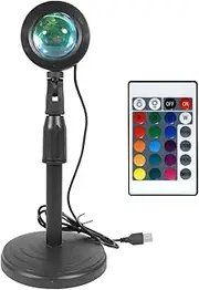 [PLLYPE] Sunset Lamp Projector, 16 Colors Rainbow RGB Sunset Lamp Remote Control, 360 Degree Rotation Romantic Vision Mood Light for Bedroom Photography Party Selfie Living Room Home Decor