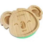 Bamboo Baby Plate w/ Suction Kids, Toddlers Natural Bamboo Feeding Dish PANDA