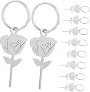 TEHAUX 10pcs Sim Card Ejector Stainless Steel Flower Keychain Universal Sim Card Ejector Pin for Backpacks Mini Purses and Everyday Use