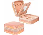 Mini Jewelry Box, Travel Jewelry Ca , Jewelry Organizer, for Girls Women Gift Rings Earrings Necklaces Jewelry Storage Display Ca (2 Pcs Holograph