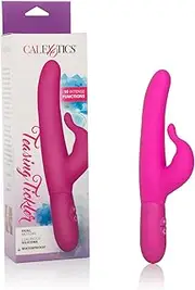 CalExotics 10 Function Teasing Tickler - Waterproof Silicone Rabbit Vibrator – Adult Sex Toys for Couples - Clitoral G Spot Massager – Pink