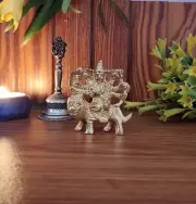 Handicraft Metal Maa Durga Auspicious Indien Art Statues Idol for Car Dashboard