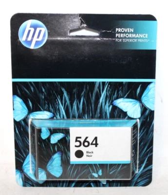 NEW Genuine HP 564 Black Ink Cartridge CB316WN #140 Expiration 08/2022