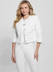 GUESS Women's White Teresa Jacket Size: XL, Spandex
