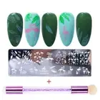 1set Nail Mold with Brush Unfading Nail Art Printing Plate Diy