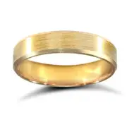 9ct Yellow Gold Standard Weight Flat Profile Satin and Bevelled Edge Wedding