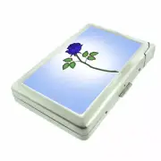 Blue Rose Em1 Cigarette Case with Built in Lighter Metal Wallet