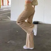 High-Waist Boot-Cut Jeans Nude - S