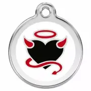 Devil Dog Cat Pet ID Tag Charm Personalized - Red Dingo Lifetime Guarantee
