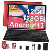 Tablet 10 inch Android 13 Tablet Octa-Core 2.0 GHz with 12GB RAM 128GB Red