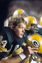 Football Closeup Of Green Bay Packers Donny Anderson On Sidelines 1966 OLD PHOTO