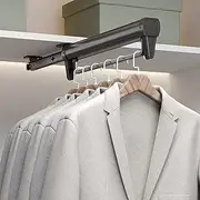 Wardrobe hanger with sliding rail, valet rod for closet pull out, Retractable non-slip pants rack Load 25KG, Sliding wardrobe closet rod (Size : 26cm/10.2in) Learned extensively KeYJ