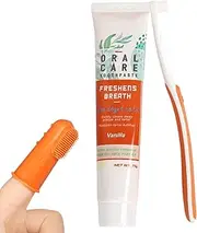 Dog Tooth Brushing Kit | Dog Toothpaste and Brush Set | Finger Brush for Dogs Teeth and Toothpaste, Pet Oral Teeth and Gum Care Puchen