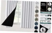 Total Blackout Curtains 2 Panels Set 52"W x 63"L (Pack of 2) Greyish White