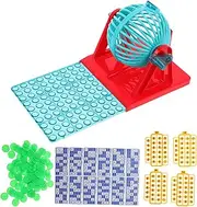 FOYTOKI Interactive Bingo Game Set Hand Crank Machine Multi-Function Tabletop Toy for Boys and Girls' Play and Party Games