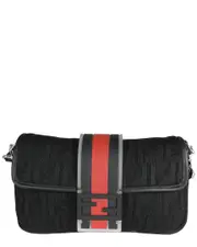 FENDI Black Neoprene Baguette Messenger Bag (Authentic Pre-Loved)
