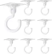 8 Pieces Clear Self Adhesive Hooks 360 Rotatable Hook Wall Mount Ceiling Hooks Seamless Hooks Waterproof Strong Adhesive Hooks For Bathroom Kitchen Sh