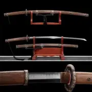 Flowing Curved Tachi Katana Brownwood Cavalry Japanese Horse Sword 1095 Steel