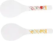 CATIEBYE 2pcs Ceramic Rice Spoon Creative Fruit Pattern Rice Paddle for Sushi Household Use Multi Function Serving Spoon with Hanging Easy to Store Design