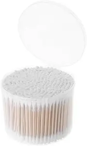 DECOMELODY Double Headed Wooden Sticks Cotton Swabs for Ear Cleaning and Makeup Removal
