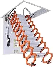 Household Telescopic Folding Ladder, Titanium-Magnesium Alloy Manual Loft Ladder Indoor Invisible Pull Down from Ceiling
