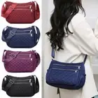 Large Capacity Embroidered Crossbody Bag Lattice Woman Messenger Bag Travel