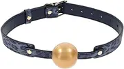 Sex & Mischief Cougar Ball Gag - Navy Blue/Gold Mouth Restraint