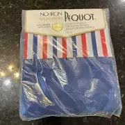 VTG New Pequot Double Flat Sheet No Iron NWOT Americana Red White Blue