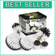 Comprehensive Automotive Drill Brush Kit - 6 Soft Brushes for Interiors & Wheels