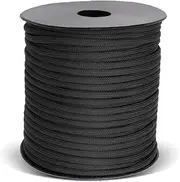 Augous 50m Military Paracord 9 Strand Core 4mm Tactical Paracord Cord Heavey Duty Paracord Rope Type III Paracord Camping Accessories DIY Weaving Rope Outdoor Survial Equipment (Black, 50m)