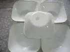 LOT OF 5 NEW 'CORELLE "WHITE PORCELAIN PLATES Made in USA