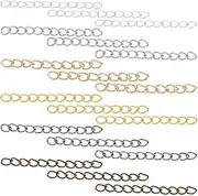 [HOBBIESAY] 300Pcs 6 Colors Chain Jewelry Extenders Zinc Alloy Chain Extender Silver and Gold Chain Extension Removable Extension Chain for DIY Necklaces Bracelet Jewelry Making Hole:3x2mm, Alloy