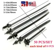 50 PCS/SET Push Mount Winged Cable Ties Car Nylon Zip Tie Fixing Straps Fastener (for: Volvo)