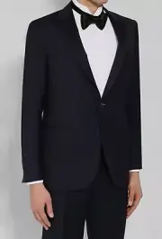 $2095 Canali Men's Black Tuxedo Jacket Blazer Suit Size EU 60R US 50R