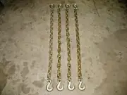 (4) 3/8"x 7' Grade 70 Transport Chains,High Quality w/GR70 Grab hook & GR70 Slip