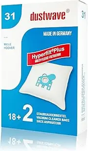 [dustwave] Vacuum Cleaner Bags for Miele S381 / S 381 Vacuum Cleaner Mega Pack of 20 Made in Germany + Micro Filter + Includes Microfilter + Microfilter