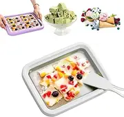 Petrus Ice Cream Tray, petrus ice cream maker, rolled ice cream maker, instant cold plate with 2 scrapers, rolled ice cream machine, DIY Mini Ice Cream Plate Maker Sweet Roller Pan (A)