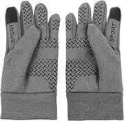 [ifundom] 1Pair Full Finger Cycling Gloves for Men Winter Gloves with Touchscreen Support for Outdoor Activities Like Skiing and Biking Comfortable and Durable Design Grey