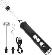 Cabilock Rechargeable Egg Beater Handheld Milk Frother 3 Speeds Mini Electric Whisk for Coffee Smoothie Bubble Tea