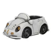Cement/Resin 14cm Mini Convertible Car Planter Flower Pot Garden Decor White